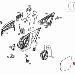 Ayna Camı Sol Mercedes C-E-S-GLC Serileri W205, W213, W222, W253 Kasa 2012-2022 A0998100900