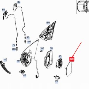 Sol Ayna Camı Mercedes GLE-Serisi W167 Kasa 2018-2021 A1678102901