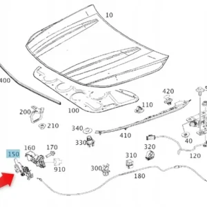 Kaput Açma Mandalı Dış Mercedes CLA-GLA-A-B Serileri W117, W156, W176, W246 Kasa 2013-2017 A2468800460