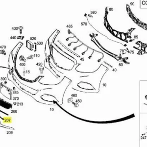 Ön Tampon Orta Nikelaj Mercedes E-Serisi W212 Kasa 2014-2016 A2128852474