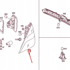 Sol Dış Stop Mercedes GLE-Serisi W166 Kasa 2014-2017 A1669065702