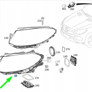 Sol Far Mercedes GLE-Serisi W166 Kasa 2014-2017 A1668200959