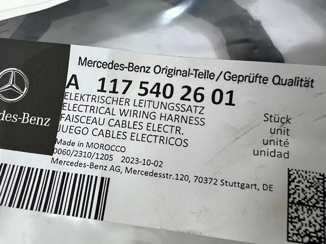 Arka Park Sensör Tesisatı Mercedes CLA-Serisi W117 Kasa 2014-2017 A1175402601