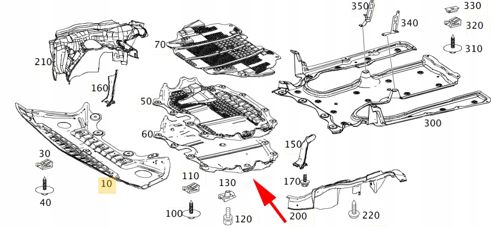 Motor Alt Muhafaza Mercedes CL-S Serileri W216, W221 Kasa 2007-2013 A2215244130