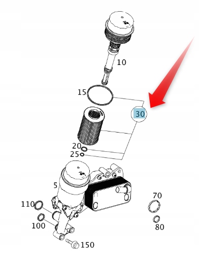 Yağ Flitresi Mercedes ML-C-E-CLS Serileri W164, W204, W207, W212, W218 Kasa 2009-2019 A6511800109