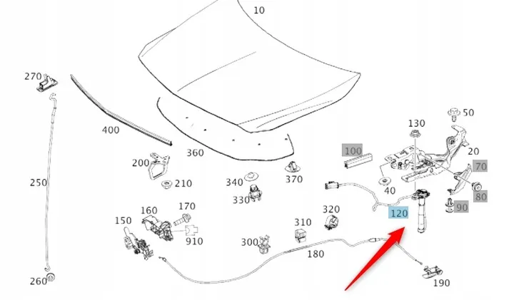 Kaput Airbagı Mercedes CLA-GLA-A Serileri W117, W156, W176 Kasa 2013-2018 A1179061000