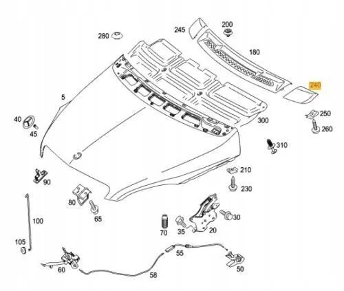 Kaput Izgarası Sol Mercedes B-Serisi W245 Kasa 2008-2012 A1698300375