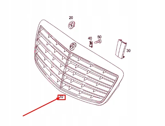 Ön Panjur Mercedes S-Serisi W221 Kasa 2006-2012 A22188000839040