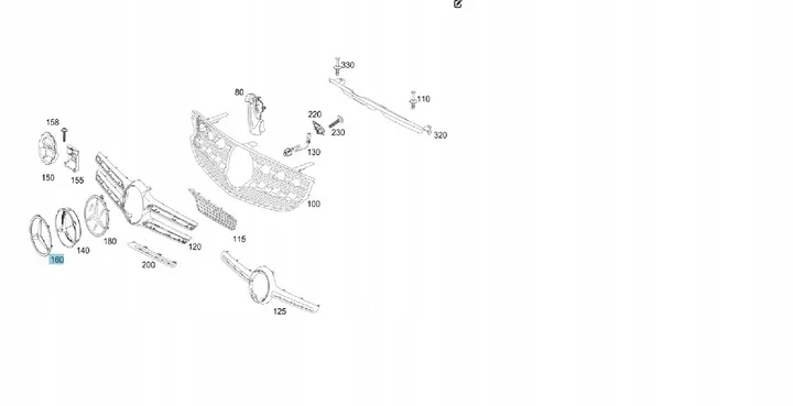 Panjur Yıldızı Mercedes ML-GLC-GLE Serileri W166, W253, W292 Kasa 2014-2019 A0008172116