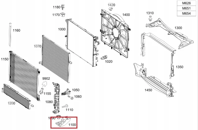 Radyatör Sol Ayak Mercedes C-Serisi W205 Kasa 2015-2019 A2055013920