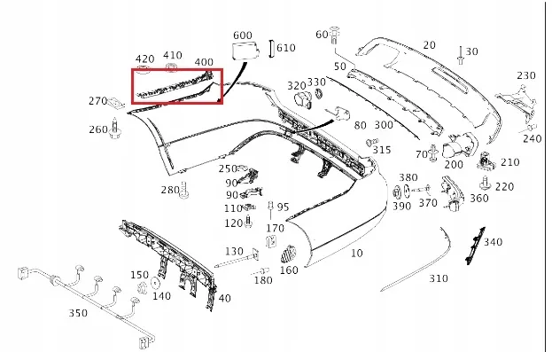 Sağ Arka Tampon Braketi Mercedes CLS-Serisi W218 Kasa 2015-2019 A2188800830