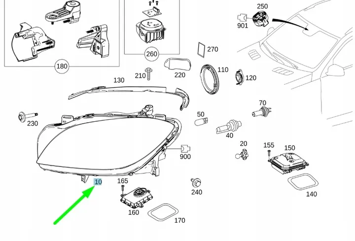 Sağ Far Mercedes GLE-Serisi W166 Kasa 2014-2017 A1668201059