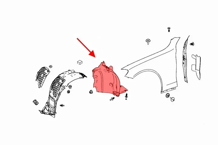 Sağ Ön Davlumbaz Arka Eki Mercedes C-Serisi W205 Kasa 2015-2019 A2056912900