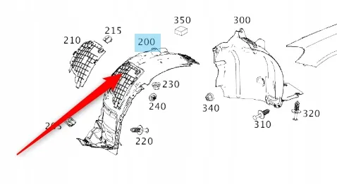 Sağ Ön Davlumbaz Ön Eki Mercedes C-Serisi W205 Kasa 2015-2019 A2056903401