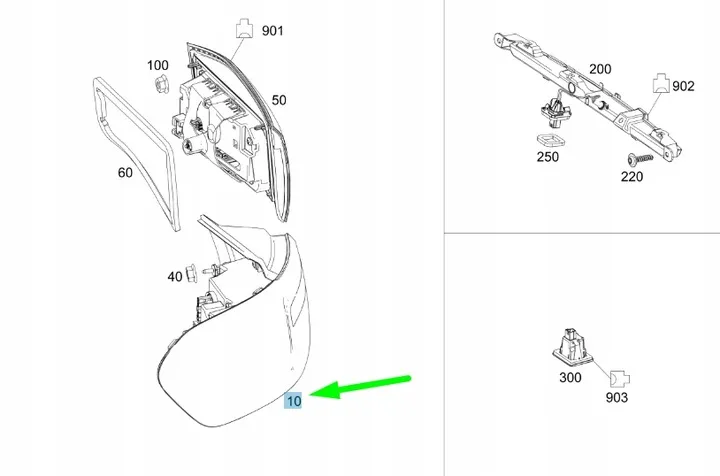 Sol Arka Dış Stop Mercedes GLB-Serisi W247 Kasa 2018-2023 A2479066704