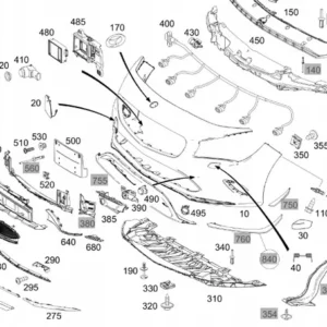 Sol Egzos Braketi Mercedes GLC-Serisi W253 Kasa 2015-2019 A2538852501