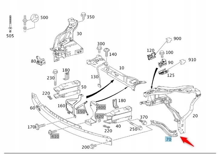 Sol Kiriş Mercedes E-Serisi W212 Kasa 2014-2015 A2126200185