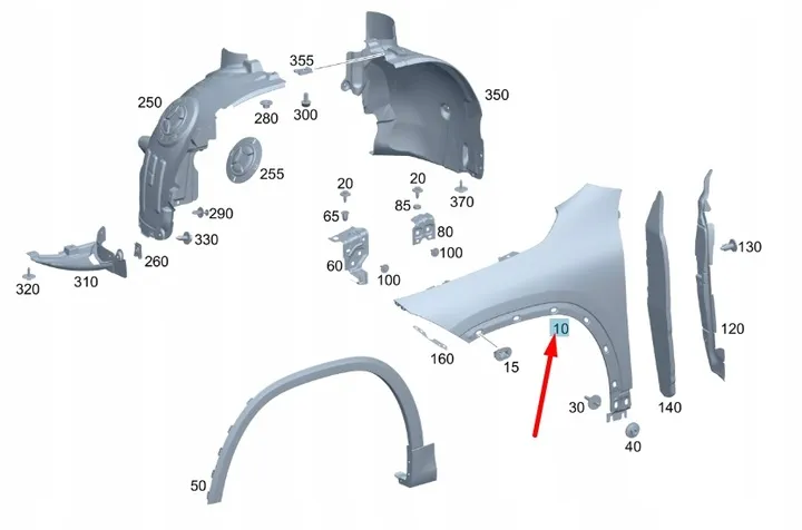 Sol Ön Çamurluk Mercedes GLA-Serisi W247 Kasa 2021-2024 A2478811100