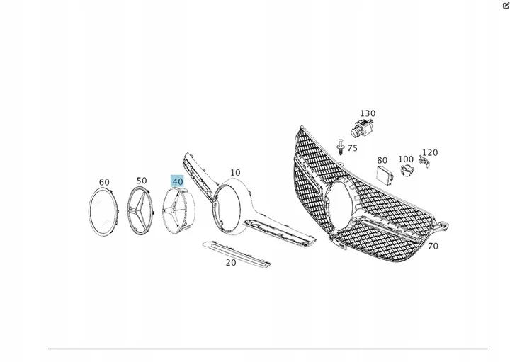 Yıldız Taşıyıcısı Mercedes ML-GLC-GLE Serileri W166, W253, W292 Kasa 2014-2019 A0008880160